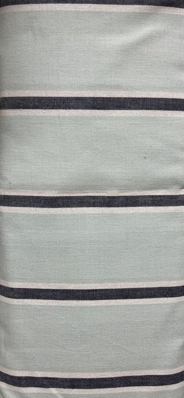 Toweling, bredde 150 cm. Turkis m/mørkeblå striper -  1m